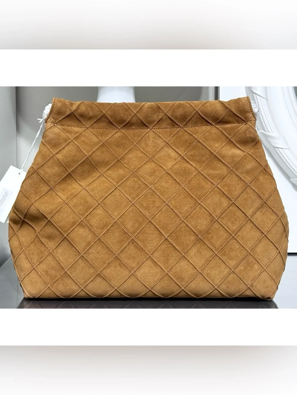 TORY BURCH FLEMING SOFT SUEDE HOBO BAG, CHICORY BROWN
